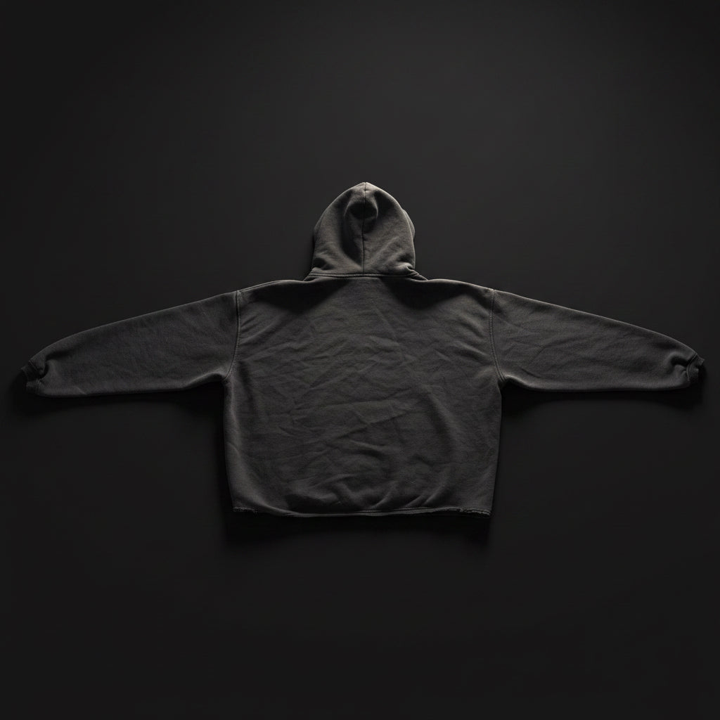 V1 GREY BAGGY CUTNECK HOODIE