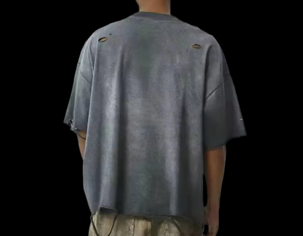 BLK WSHED VINTAGE DISTRESSED TEE